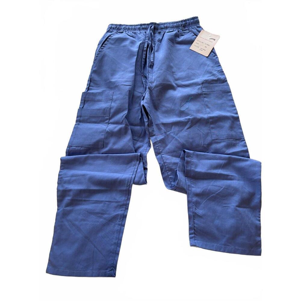 delta scrub pants small new with tags blue drawstring‎ waist